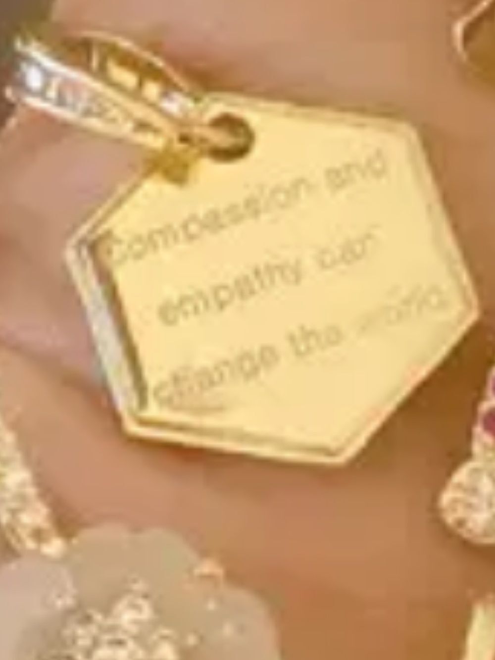 Melinda Maria Compassion Charm with Gold Chain - NEW